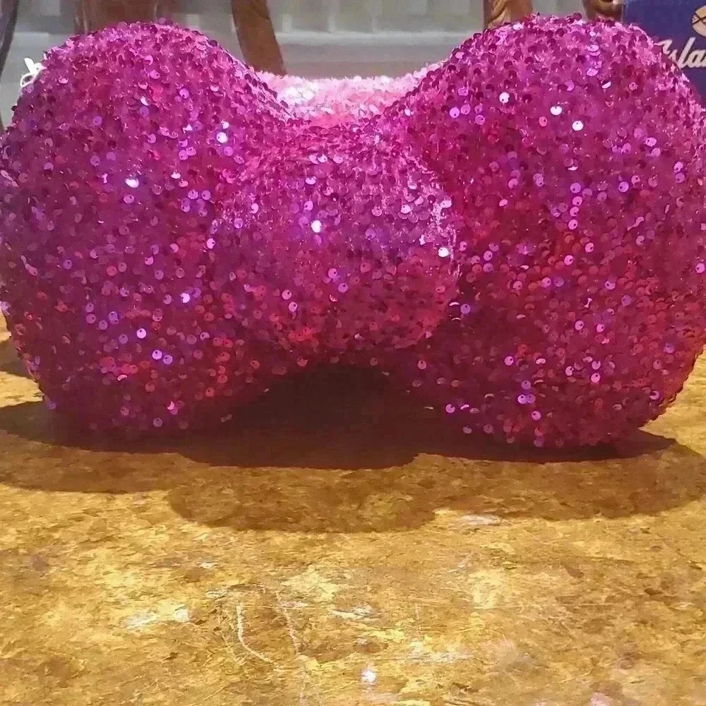 Pink sequin pillows set of 2